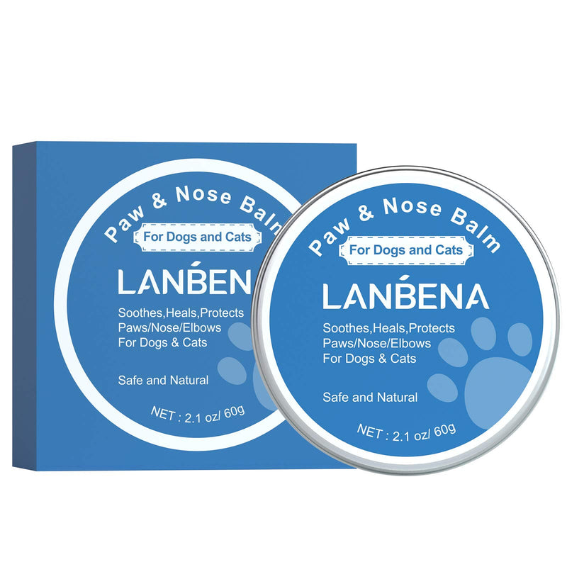 LANBENA Dog Paw Balm, Nose Paw Balm, Paw Balm, Paw Balm for Dog Cat, Paw Nose Balm - Paw Protection for Cracked and Chapped (2oz/60g) - PawsPlanet Australia