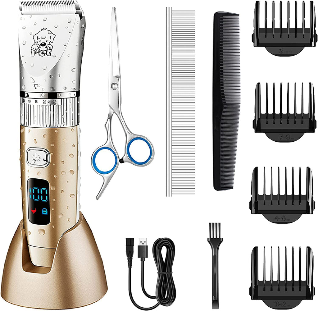 Hatteker Clipper Trimmer Dog Hair Clipper Cat Pet Long Hair Professional Dog Clipper Animal Hair Trimmer Battery Electric Wireless Low Noise Rechargeable - PawsPlanet Australia