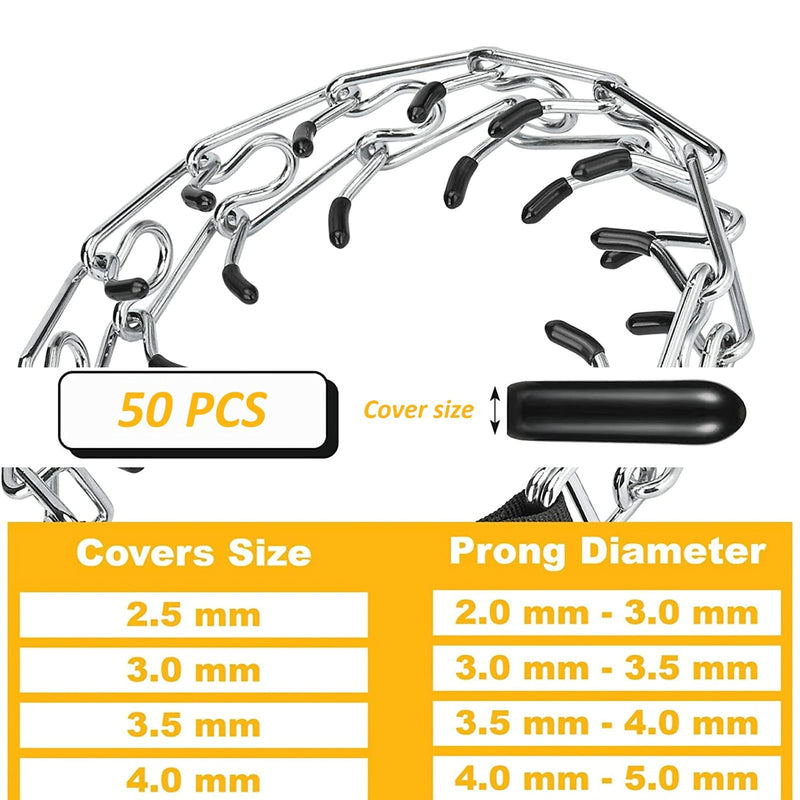 Prong Collar Covers, 50 Tips per Pack Dog Prong Collar Tips, 2.5mm - 4.0mm Vinyl Comfort Tips for Prong Collar 2.5mm 50 Count (Pack of 1) - PawsPlanet Australia