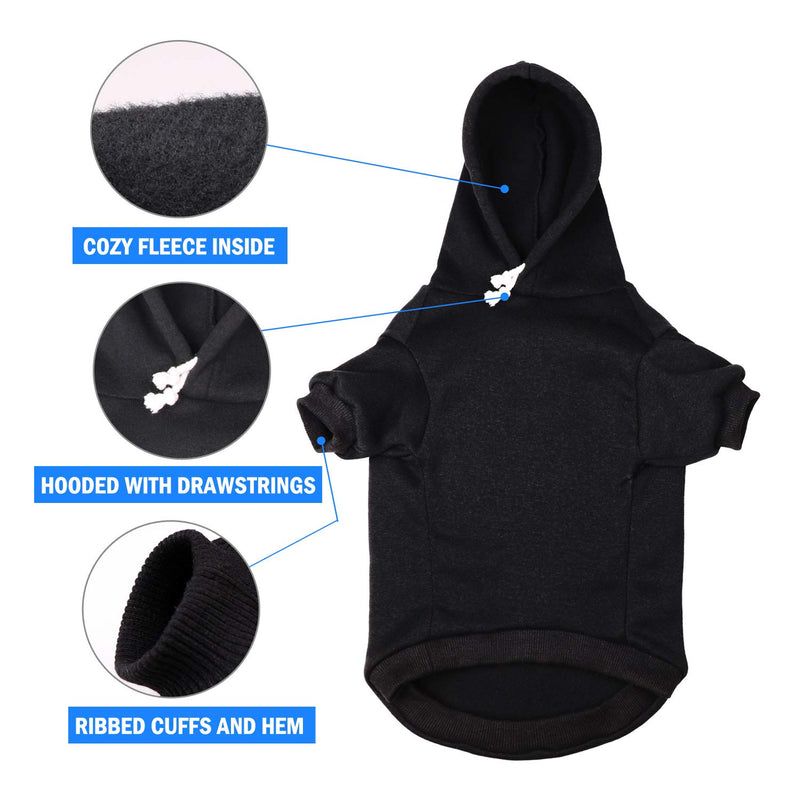 [Australia] - Stpiatue Dog Hoodie Sweater Sweater for Dogs Pet Clothes Black Buffalo Plaid Warm and Soft Breathable Cozy XS 