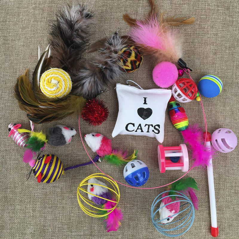 WeFine Cat Toys 20Pcs Kitten Toys Cat Interactive Toys Set for Indoor Cats - PawsPlanet Australia