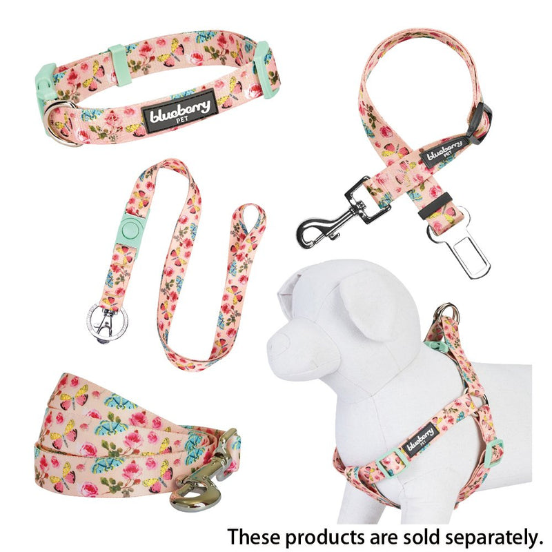 [Australia] - Blueberry Pet 20+ Patterns Spring Scent Floral Collection - Collars, Martingale Collars, Harnesses or Leashes for Dogs, Matching Lanyards for Pet Lovers, Personalized for Collars Pack of 1 Seatbelt - 1" * 16.5"-25.5" Pastel Pink 