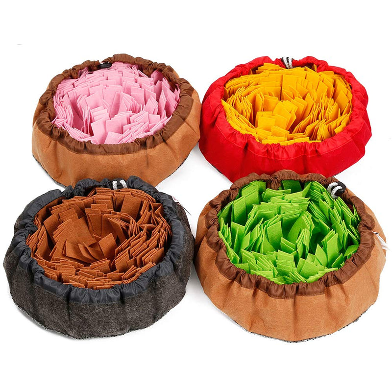 [Australia] - RC GearPro Dog Snuffle Bowl Mat Pet Cat Snuffling Nose Work Mat IQ Training Slow Eat Bowl, Encourages Natural Foraging Skills Dog Feeding Blanket brown 