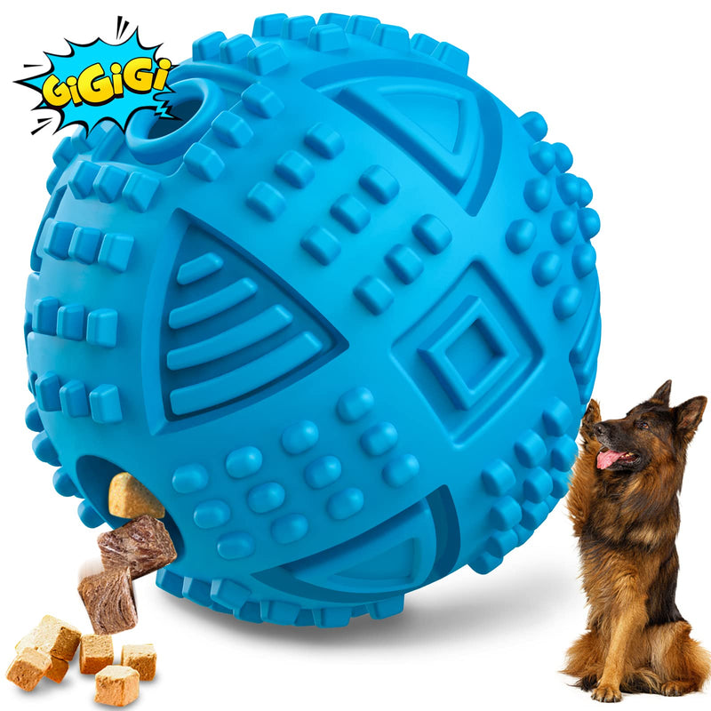 LEGEND SANDY Dog Balls Treat Dispenser Dog Toys for Aggressive Chewers Large Breeds, Almost Indestructible Squeaky Toy for Large Dogs, Natural Rubber Dog Puzzle Toy, Blue - PawsPlanet Australia