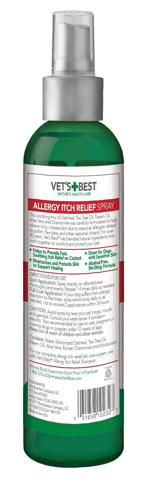 Vet's Best Allergy Itch Relief Spray for Dogs | Soothes Dog Dry Skin | Relieves The Urge to Itch, Lick, and Scratch | 8 Ounces - PawsPlanet Australia