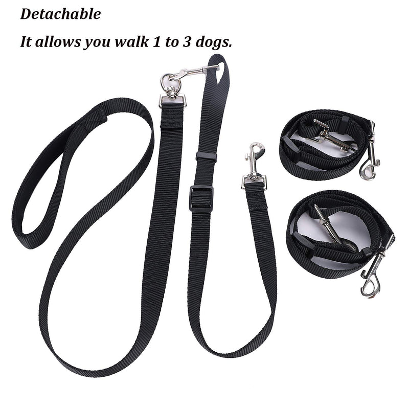 Triple Dog Lead Leash No Tangle Dog Lead for 3 Dogs Dog Training Walking Leash Dog Coupler Lead Three Dogs Adjustable Detachable Nylon Traction Rope Pet Leash for One/Two/Three Dog Cats Pet Walking - PawsPlanet Australia