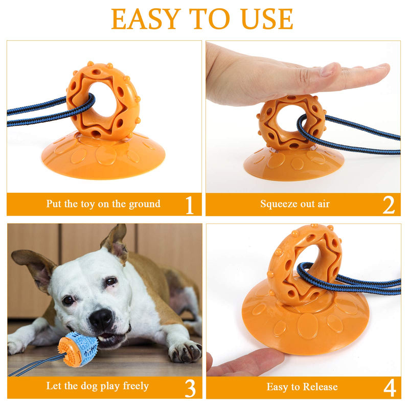 EASYA Dog Multifunction Rope Puzzle Toys/ Chew Suction Cup Tug of War Toy with Teeth Cleaning and Food Dispensing Features /Toy for Small Medium Pets and Large Aggressive Chewers - PawsPlanet Australia