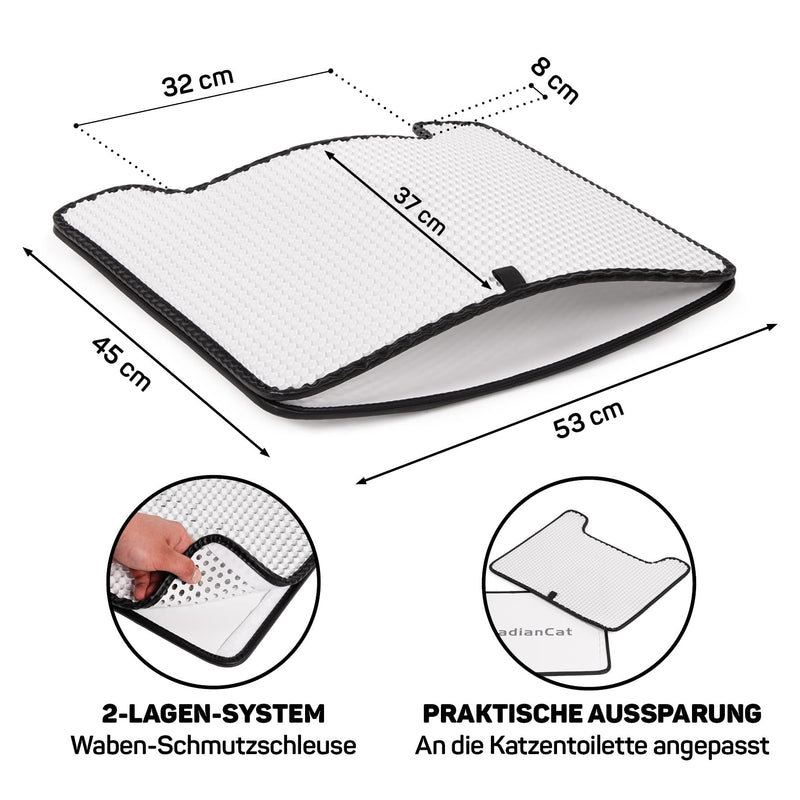 CanadianCat Company | Cat litter box mat cat litter mat white - underlay cat mat - waterproof double collection layer | approx. 53 x 45 cm - PawsPlanet Australia