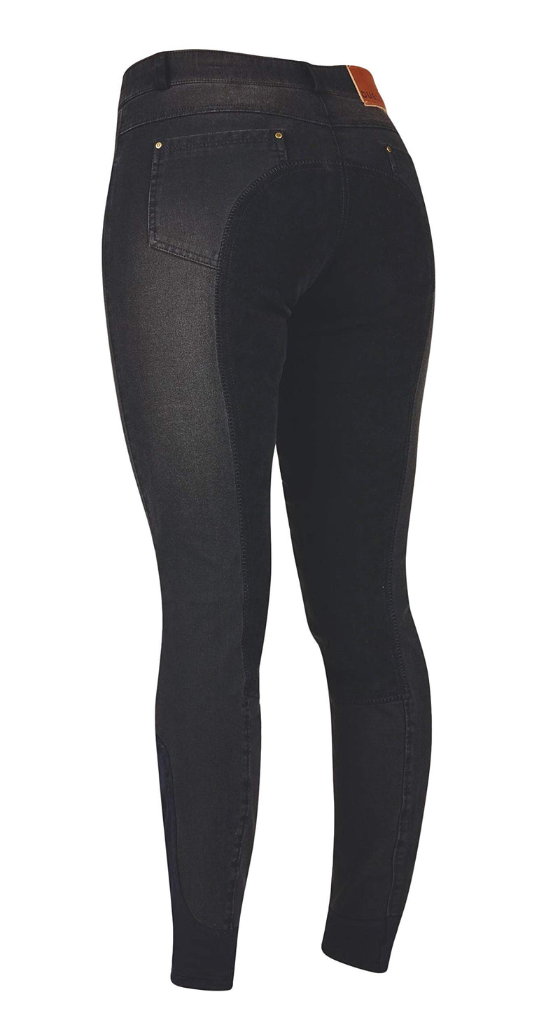 Dublin Ladies Shona Full Suede Seat Denim Breeches Ash 16/34" - PawsPlanet Australia