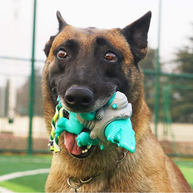 KEEN Dog Chew Toys for Tooth Cleaning and Dental Care - Tough Shark Indestructible Puppy Toy for Aggressive Chewers with Non-Toxic Nylon and TPR Blue - PawsPlanet Australia