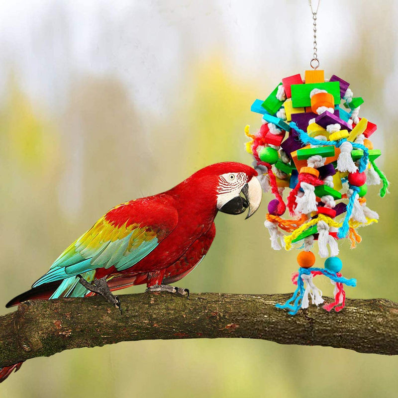 Wonninek Parrot Bird Chewing Toy Extra Large Natural Wooden Parrot Blocks Knots Tearing Toy for African Grey, Macaws Cockatoos, and a Variety of Amazon Parrots - PawsPlanet Australia
