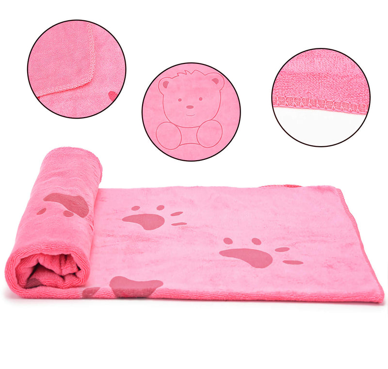 risdoada Microfibre Dog Towel, Quick Absorbent Pet Bath Towels, Super Soft Fast Drying Machine Washable Puppy Beach Dryer for Small Medium Large Dogs 55" x 27.6", Rose Red Claw - PawsPlanet Australia