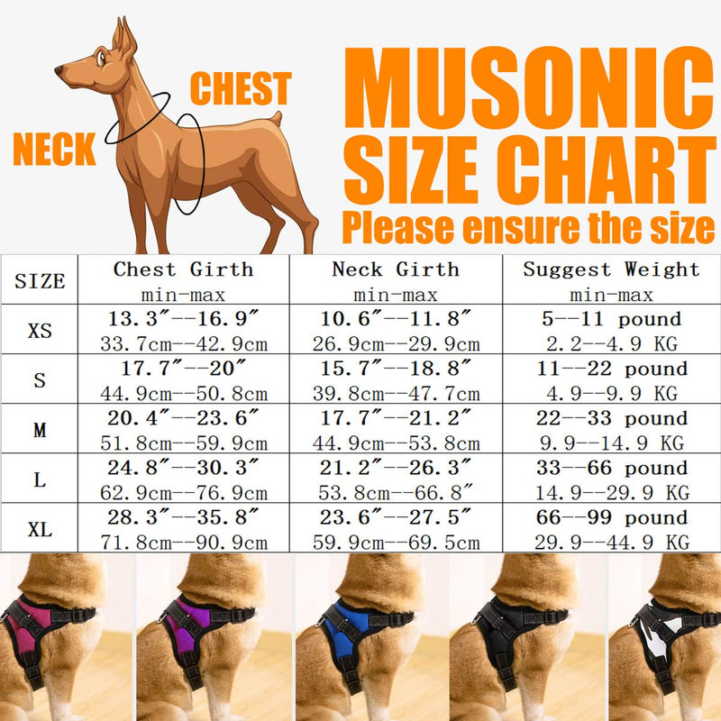 Musonic Breathable Adjustable Dog Harness with Leash for Small and Medium Dogs, Ideal for Training and Walking. (L, pink) L - PawsPlanet Australia