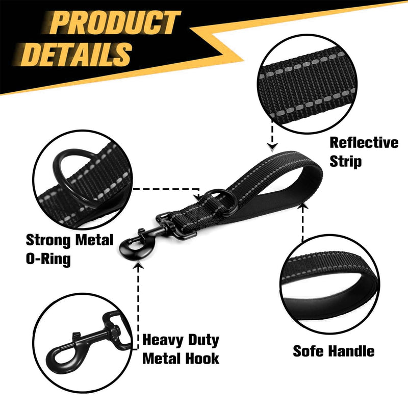 Mezrkuwr® Strong Short Dog Leash, Heavy Duty Dog Traffic Leash, Dog Training Control Leash, Reflective Leashes for Medium and Large Dogs - PawsPlanet Australia