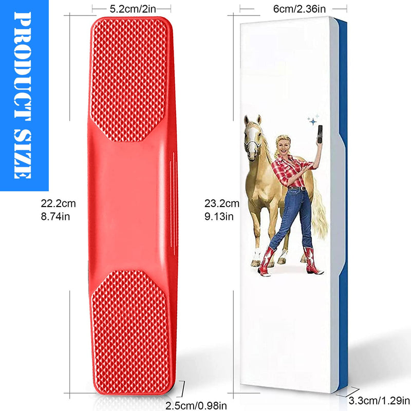 6 in 1 massage comb for horses, horse root brush 6 in 1, horse care brush, horse brushes for cleaning and massage, massage comb for horses pets, dog massage comb fur care red - PawsPlanet Australia