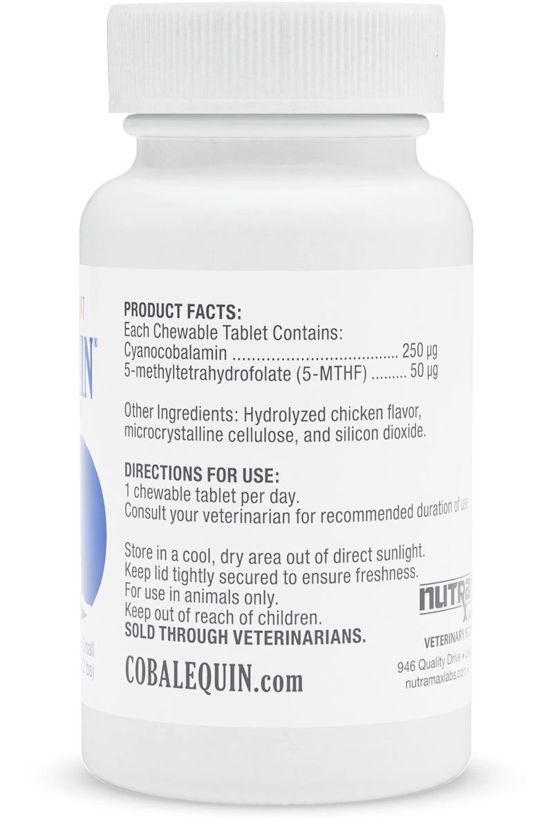 Nutramax Cobalequin B12 Supplement - for Cats and Small Dogs, 45 Chewable Tablets - PawsPlanet Australia