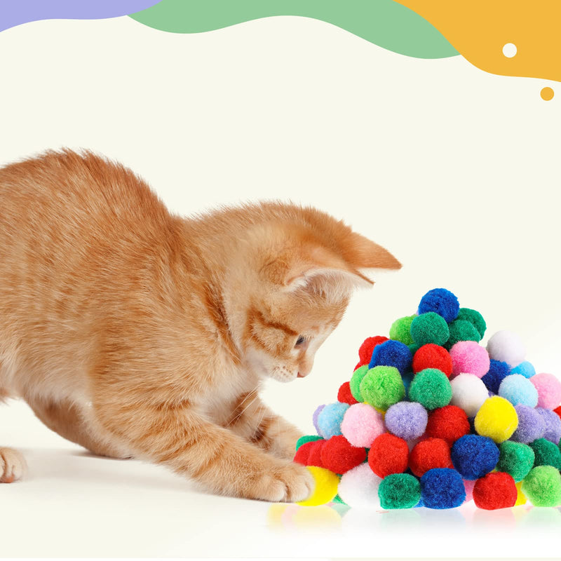 60 Pcs Cat Toys Balls Set 50 Pcs 1.2 Inch Color Cat Pompom Balls 10 Pcs 2.2 Inch Crinkle Balls Cat Toy Balls Cat Balls PET Cat Toy Ball Toy Cat Furry Interactive Toy Balls Christmas Balls Party Ball - PawsPlanet Australia