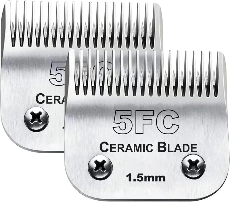 Cosyonall Dog Grooming Replacement Blade Compatible with Andis Clippers Carbon Steel Removable Ceramic Sharp Edge Also Compatible with Wahl/Oster Dog Clippers 2PCS #5FC - PawsPlanet Australia