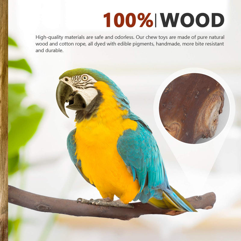 Balacoo Bird Branches Perch Natural Wooden Pole Parrot Cage Stands Toys for Budgies, Conures, Caciques, Cockatiels, Parakeets, Cockatoos Pack of 4 - PawsPlanet Australia