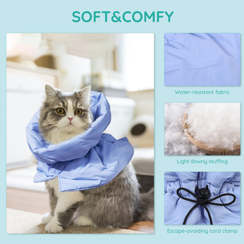 Cat Recovery Collar, Soft Adjustable Cat Cone Alternative, Lightweight Waterproof Fasteners Collars for Cats Kittens Puppies, After Surgery Stop Licking and Daily Use (Neck girt 6.3"-9.1") - PawsPlanet Australia