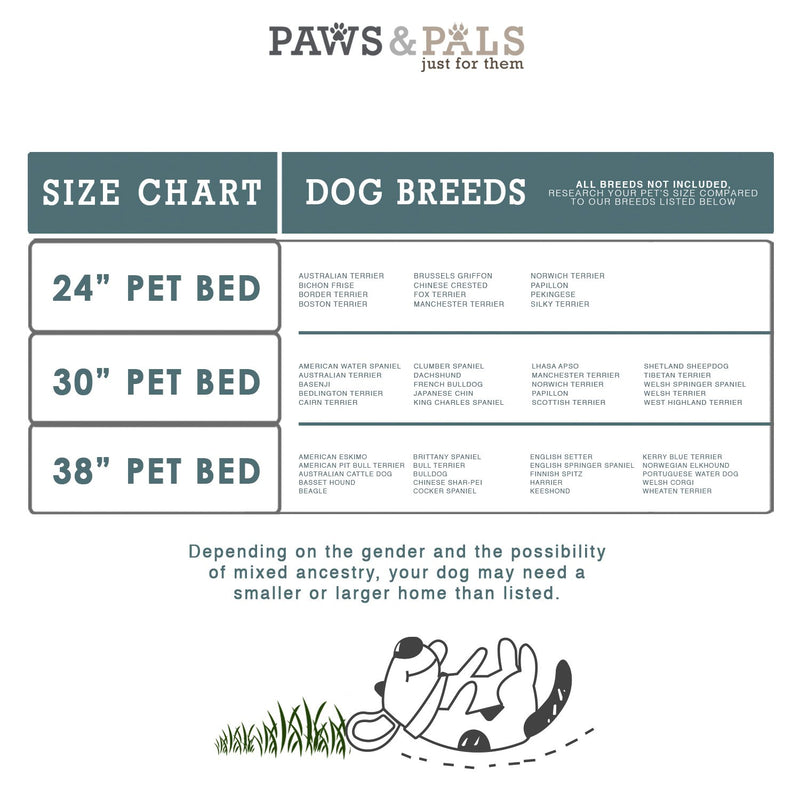 [Australia] - Paws & Pals Dog Bed for Pets & Cats - Bolster Foam Deluxe Bedding Cuddler Lounger Two-Toned Design for Travel, Home & Crate 