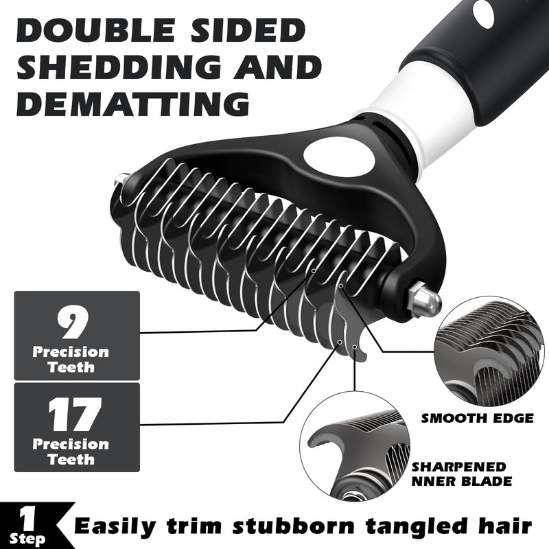 Augwind 6PCS Dog Grooming Kit I Dog Brush for Shedding I Slicker Brush For Dogs I Dog Comb I Cat&Dog Nail Clipper with Nail File I Dog Bath Brush I Premium Pet Supplies Set (Cute Penguin Design) - PawsPlanet Australia