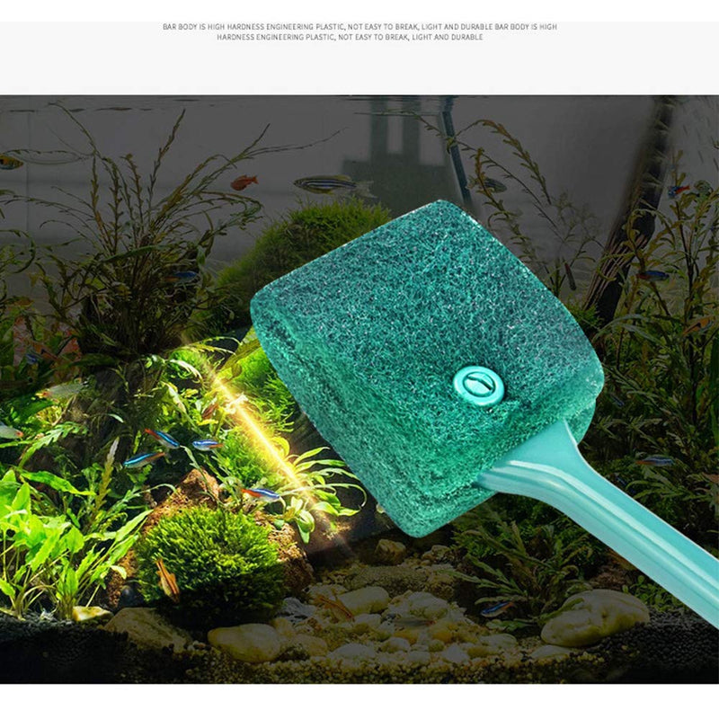 [Australia] - 3 PCS Double-Sided Aquarium Fish Tank Algae Cleaning Brush with Non-Slip Handle, Sponge Scrubber Cleaner for Glass Aquariums and Home Kitchen 2 PCS 