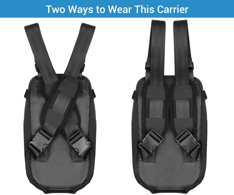 [Australia] - NICREW Legs Out Front Dog Carrier, Hands-Free Adjustable Pet Backpack Carrier, Wide Straps Shoulder Pads Black XL 