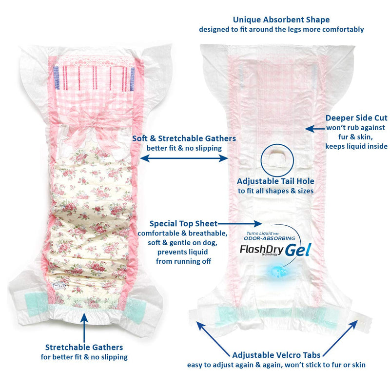 [Australia] - Hartz Disposable Dog Diapers with FlashDry Gel Technology M  15" - 22" waist, 10 - 26 lbs Diaper 