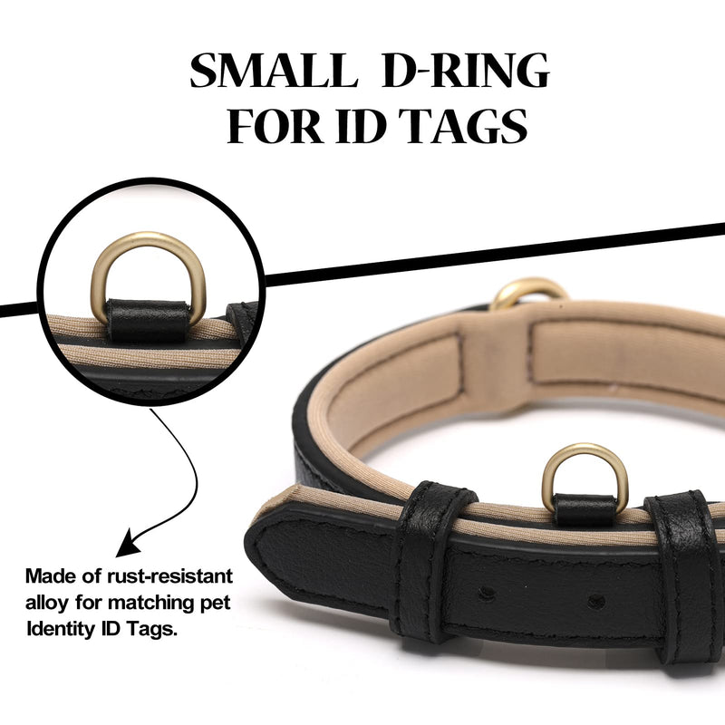 Linkfun 2 Pack Leather Dog Collar for Small Medium Large Dogs Classic Soft Padded Breathable Waterproof Collars Black Brown Extea Small Extra Small Black+Brown - PawsPlanet Australia