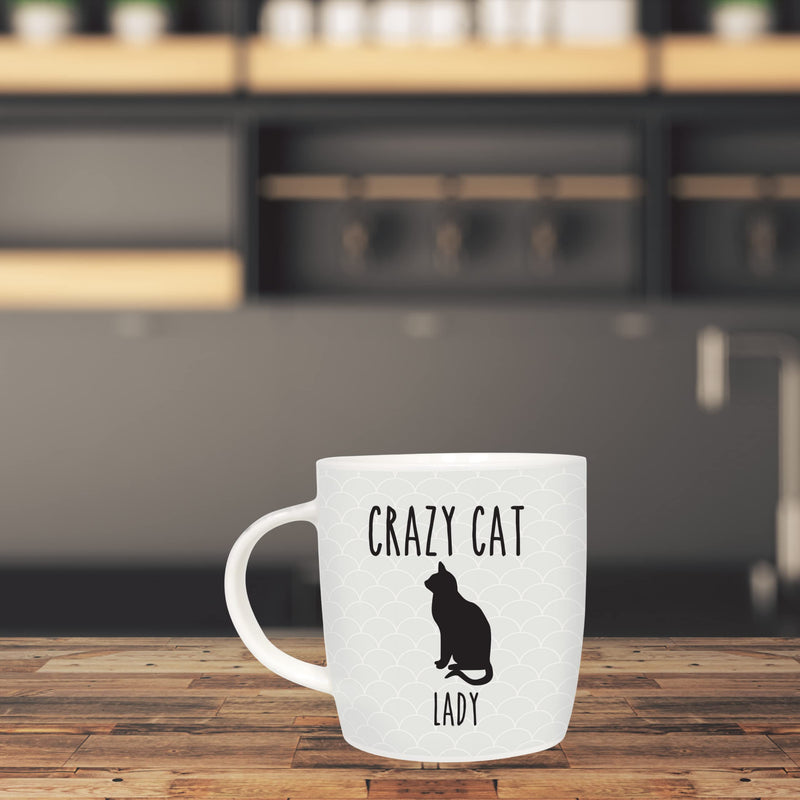 Splosh Precious Pets Mug Collection – Crazy Cat Lady, Grey and Black Ceramic Mug with Pet Silhouette, Gift Boxed, Dishwasher Safe - PawsPlanet Australia