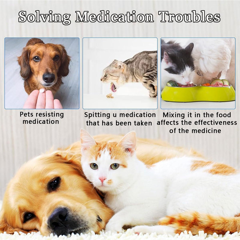 Pack of 4 Dog Tablet Syringe, Pet Medicine Dispenser, Medicine Feeder, Pet Dog Cat Push Dispenser, Reusable Tablet Feeding Tool, for Cats Dogs (Red, Blue) - PawsPlanet Australia