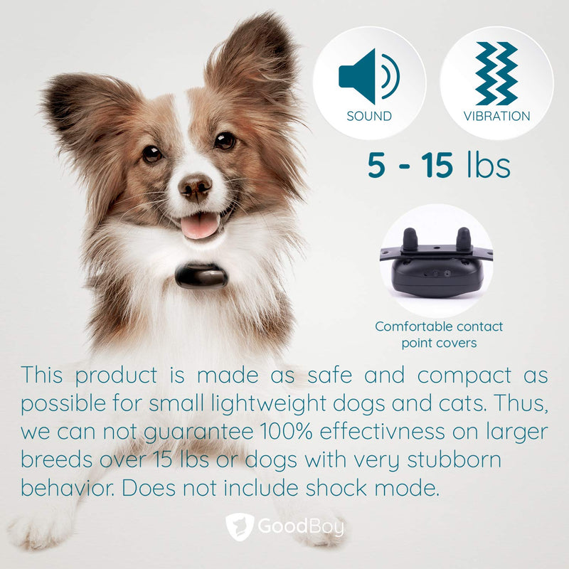 [Australia] - GoodBoy Mini No Shock Remote Collar for Dogs with Beep and Vibration Modes for Pet Behaviour Training - Waterproof & 1000 Feet Range - Suitable for Extra Small to Medium Dogs (5-15 lbs) 