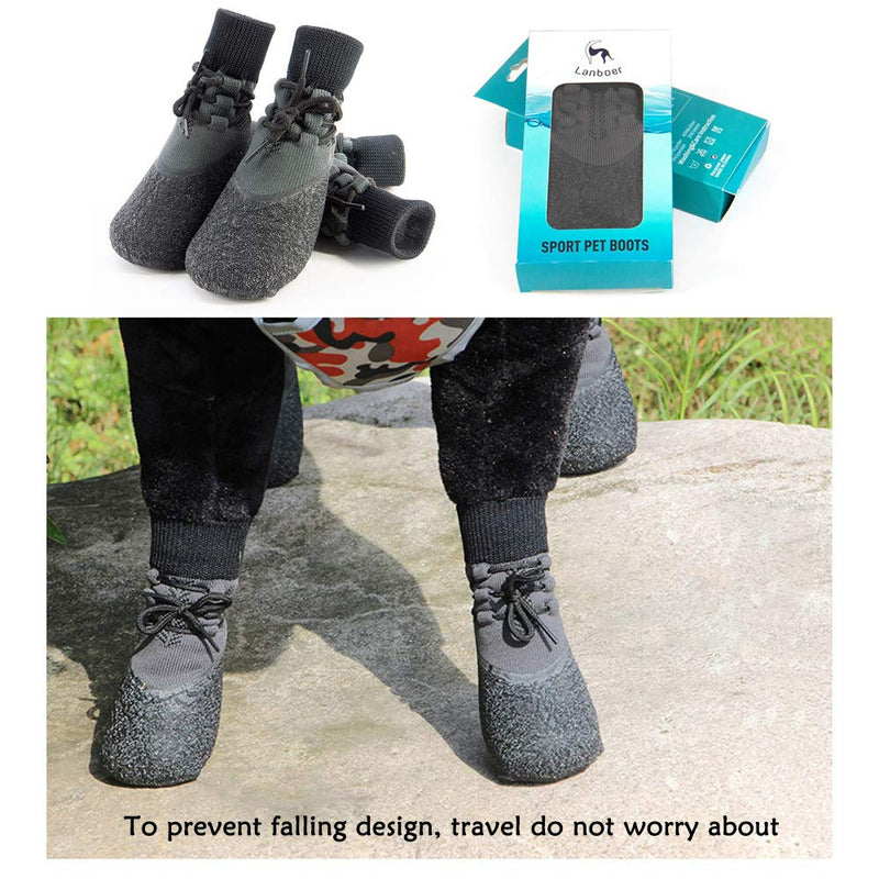 [Australia] - payanwin Dog Boots,Waterproof Rugged Pet Dog Shoes Puppy Rain Boots, Large Dog Boots Non Slip Black Rubber Sole Breathable Paw Protectors,4 Pcs #5 