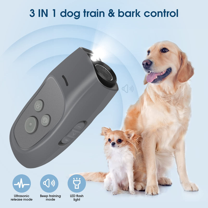 Anti Barking Device, 3 In 1 Ultrasonic Dog Bark Deterrent Devices, 3 Frequency Dog Training-Bark Control Devices, Chargeable Ultrasonic Dog Trainer For Small Medium And Large Dogs, 16.4ft Range - PawsPlanet Australia