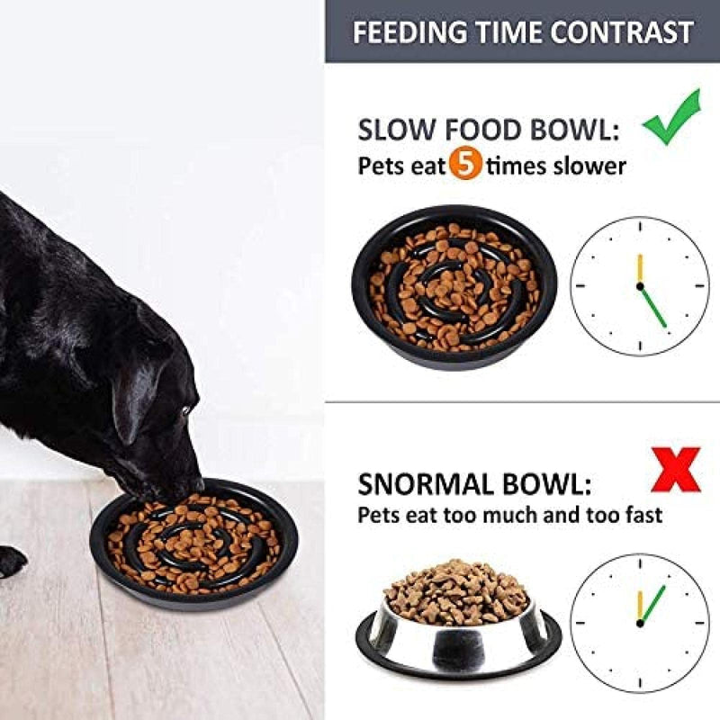 Slow Feeder Dog Bowls, 3 in 1 Food Slow Maze Dog Bowl and Silicone Mat Water Bowl, Double Cat Dog Food Bowl Fun Feeder Non-Toxic No Choking Healthy Design Bowl for Small Dogs Cats and Pets - PawsPlanet Australia