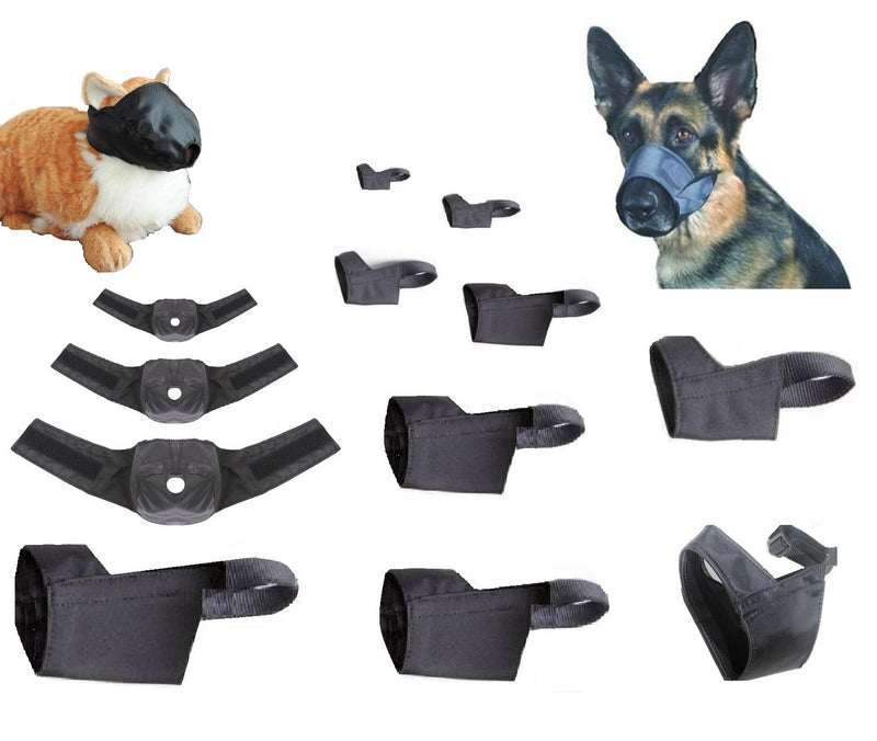 [Australia] - Downtown Pet Supply 12 Pack Dog and Cat Grooming Muzzles, Groomers Muzzle Set 