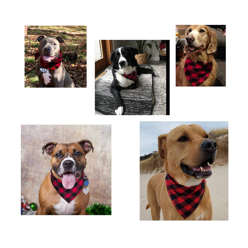 [Australia] - Dog Bandana 3 Pcs Buffalo Plaid Dog Bandana Reversible Adjustable Washable Triangle Double Layer Cotton Plaid Dog Scarf Suitable for Small to Large Dogs and Cats Pets 