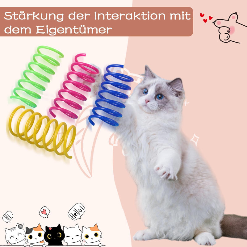Pack of 32 spiral cat toy spiral, 4 colors cat spiral toy, funny cat spiral toy, interactive cat spiral cat games, cat spiral spring relieves boredom at home - PawsPlanet Australia