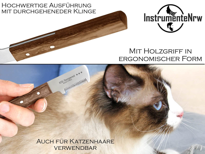Trimming knife set for dogs and cats with fine and medium teeth, 2-piece grooming comb for dog fur, undercoat, fur knife, dog scissors, stainless steel knife, brand quality for long hair and short hair - PawsPlanet Australia