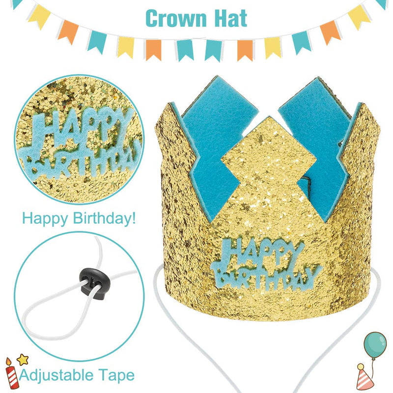 EXPAWLORER Dog Birthday Hat Bandana with Squeaky Cake Set - Pet Birthday Outfits, Party Supplies and Decorations for Puppies Small Medium Dogs - PawsPlanet Australia