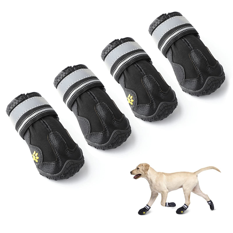 WOWLAND Dog Shoes Dog Boots Dog Paw Protection Waterproof Dog Booties with Adjustable Reflective Straps, Rugged Anti-Slip Sole for Medium Dogs 4PCS - PawsPlanet Australia