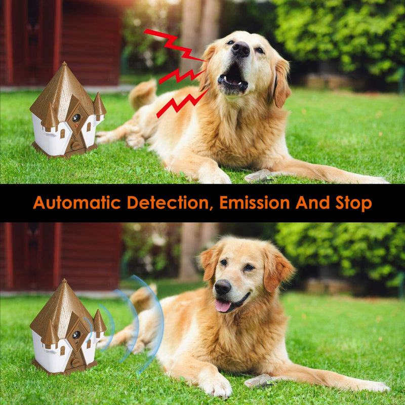 Lovtepets Anti Barking Device, 2020 New Upgrade Outdoor Anti Bark Deterrents with Adjustable Ultrasonic Level Control Safe for Any Size Dogs, Sonic Bark Deterrents, Bark Control Device Brown-Medium - PawsPlanet Australia