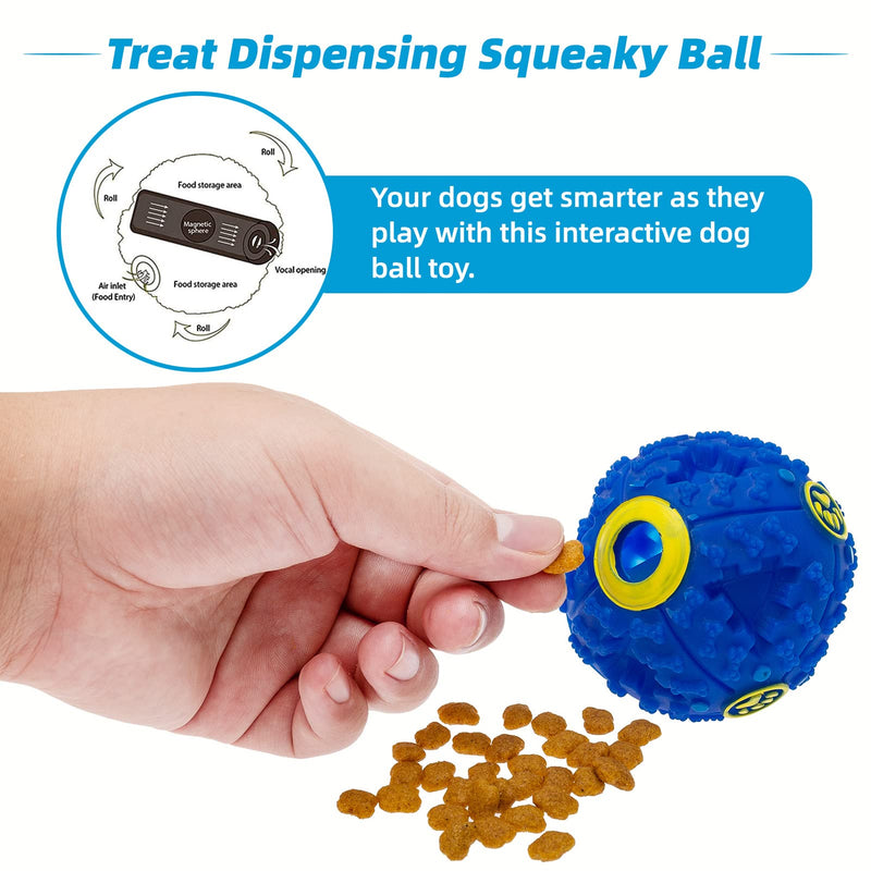 KOOLTAIL 5 Packs Interactive Dog Squeaky Ball Toys, Tennis Ball Toy, Food Treat Dispensing Toys, Rubber Puzzle Toy, for Small Medium Large Dogs - PawsPlanet Australia