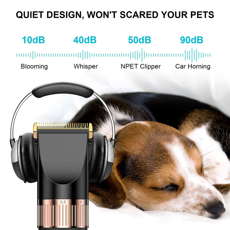 NPET Dog Grooming Clippers, Professional Quiet Dog Grooming Kit, Rechargeable Pet Hair Clippers for Dogs, Cats with Thick & Heavy Coats Normal - PawsPlanet Australia