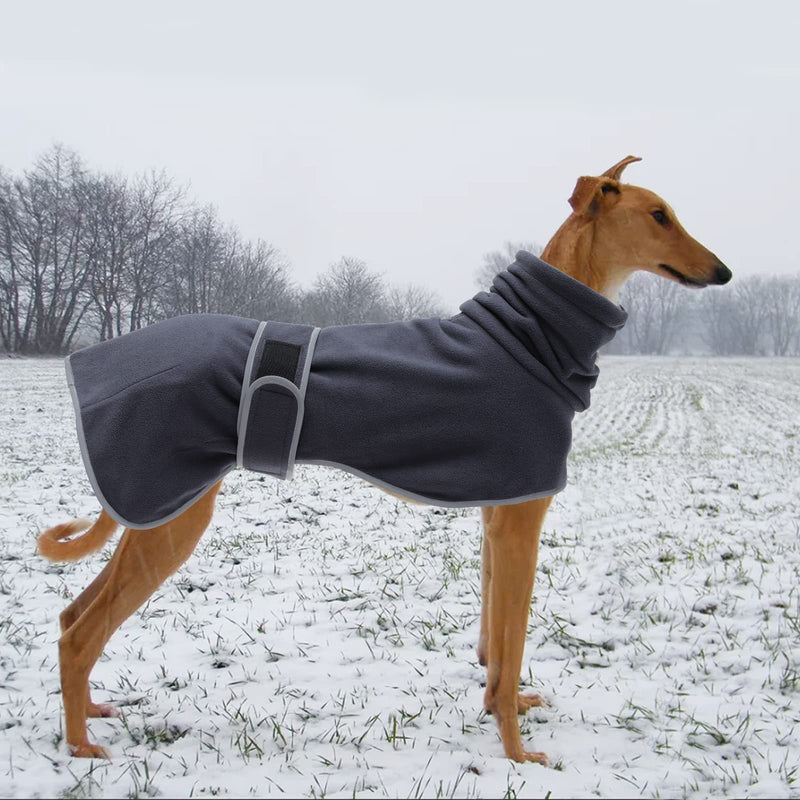 Morezi Dog Coats with Reflective Bar, Dog winter coat Soft Polyester Fleece, Adjustable Band - Dog Winter Jacket for Greyhounds, Lurchers and Whippets - Dark Gray - XS X-Small (Length 46-48CM) - PawsPlanet Australia