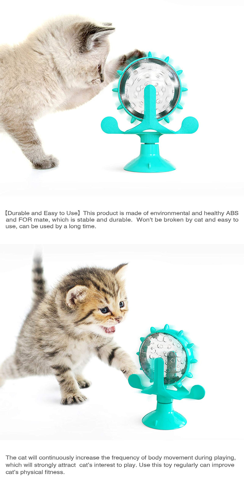 JDW Better live better life Cat Toy:Interactive Treat Dispensing Windmill with Suction Cup for Indoor Cats and Puppies - PawsPlanet Australia