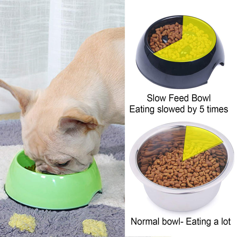 [Australia] - Super Design Anti-Gulping Dog Bowl Slow Feeder, Interactive Bloat Stop Pet Bowl for Fast Eaters 0.5 Cup Black 