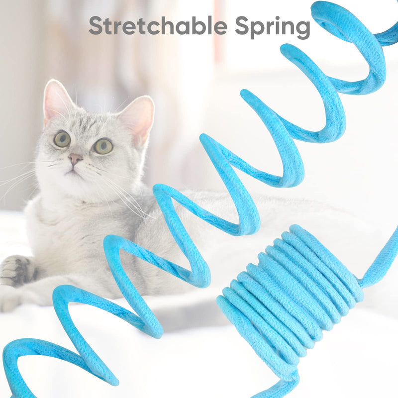 FURJOY Cat Spring Toy, Self-Play Hanging Stretchy Cat Spring with Bell, 3-Piece Soft Plush Interactive Cat Toy for Hunting and Playing - PawsPlanet Australia