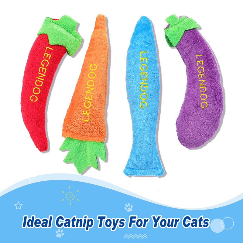 Legendog 4PCS Catnip Toys for Cats, Original 100% Catnip Filled Kitten Toys, Cute Cat Toys Set - PawsPlanet Australia